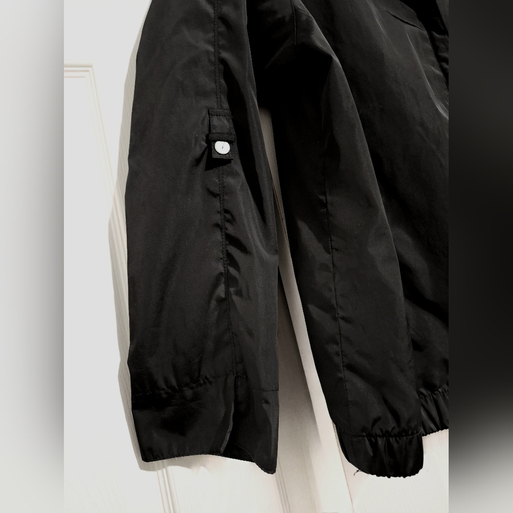 'Jones New York Sport' black & pink Windbreaker jacket, rain jacket, lined Sz. L - Picture 4 of 8
